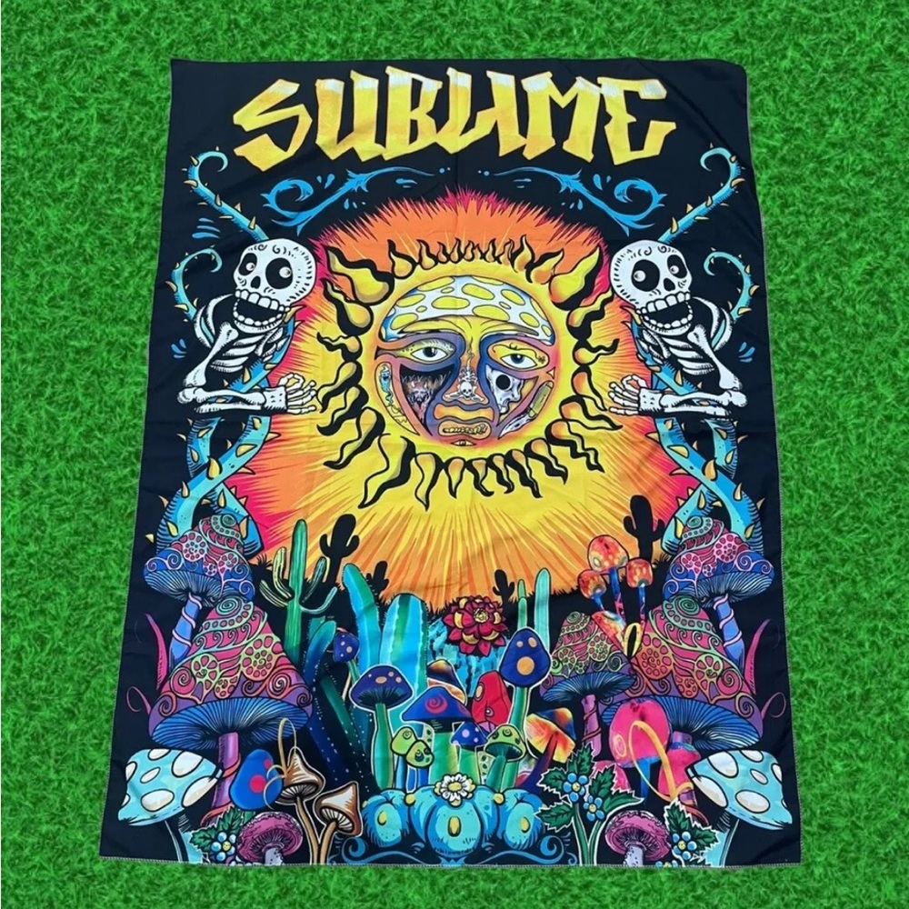 Sublime Poster Cloth Fabric Magic Mushrooms Pychedelic 35x46 Inches